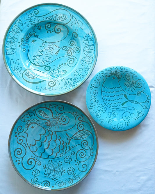 Tris di Piatti Decorativi di Margherita Pilloni