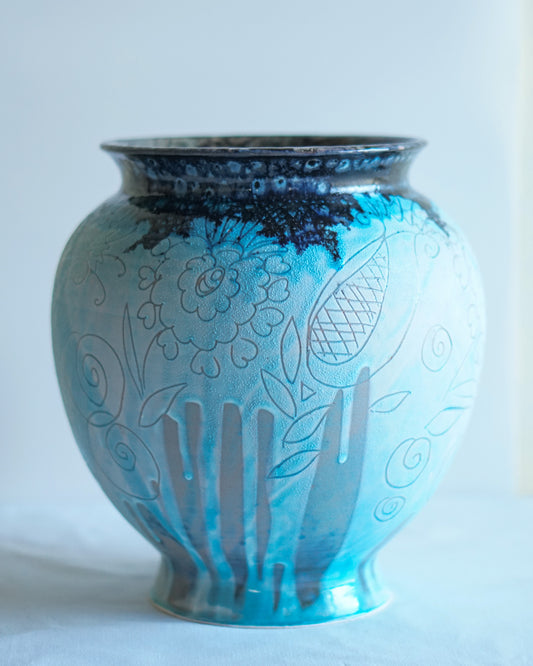 Vaso Genesi Black Craquelet di Margherita Pilloni